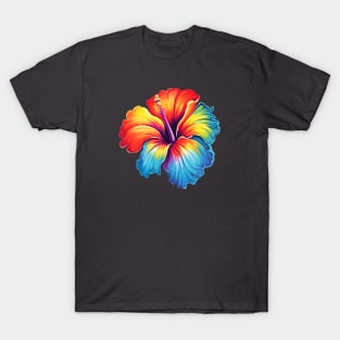 Rainbow Hibiscus Flower T-Shirt
